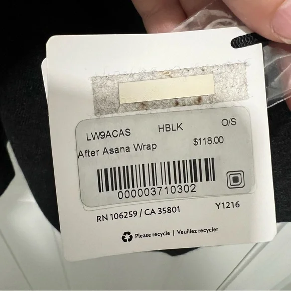 NWT Lululemon After Asana Wrap Heathered Black O/S - Picture 12 of 12